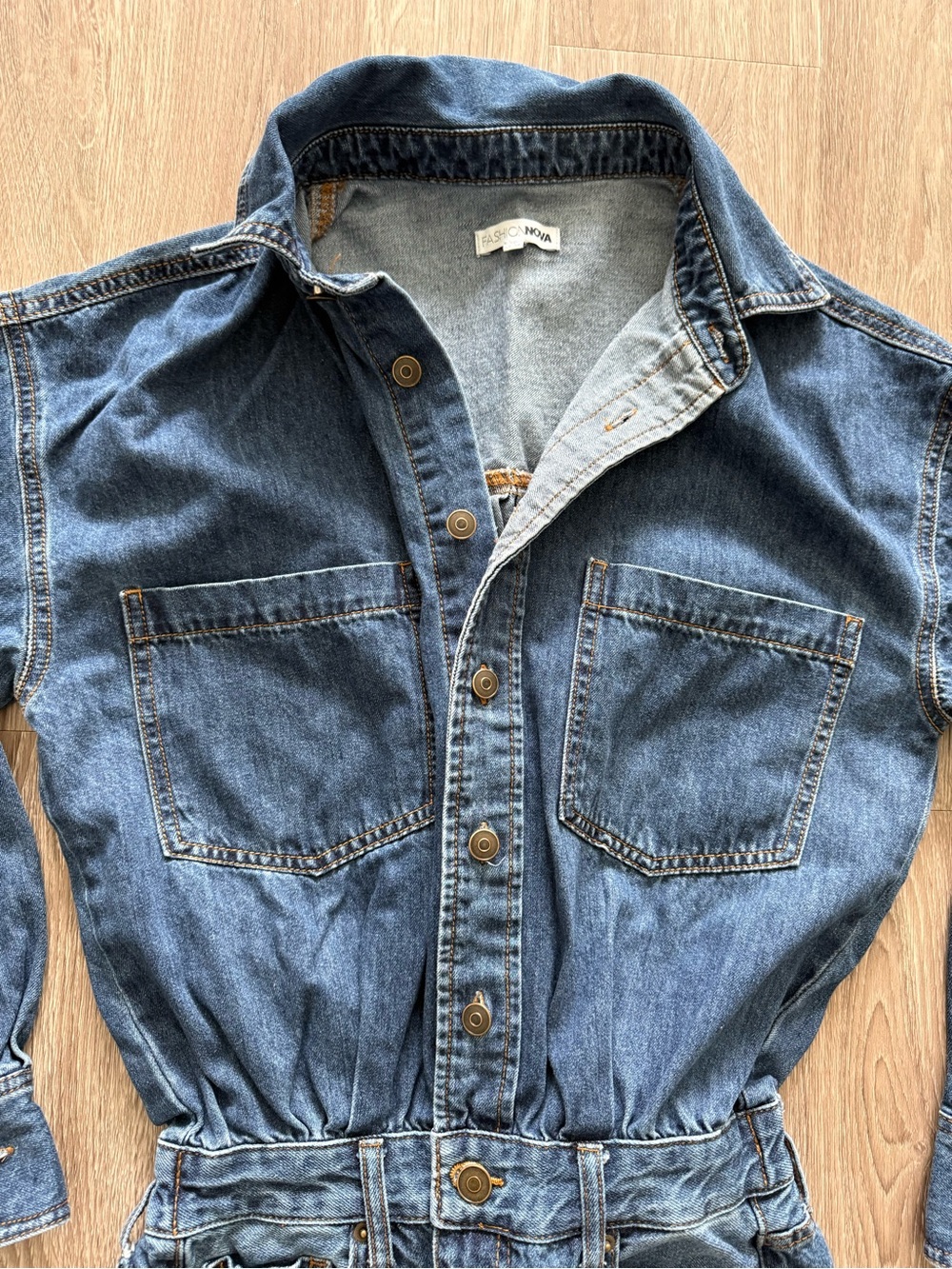 Fashion Nova Denim Jumpsuit - Picture 6 of 9